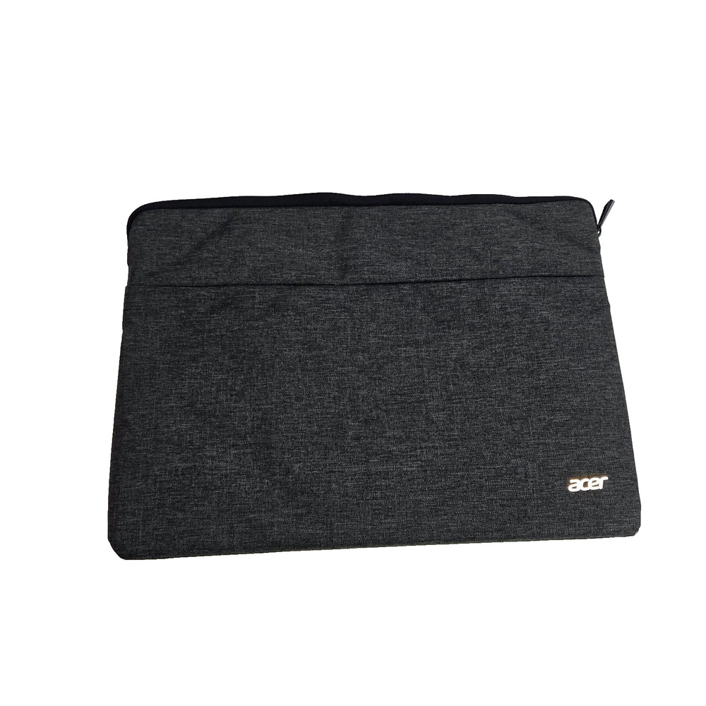 New ACER Padded PROTECTIVE LAPTOP SLEEVE CASE FOR 15.6" COMPUTER Front Zip Gray